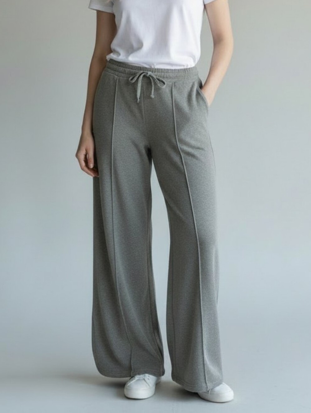 American Eagle Wide Leg Sweatpants Womens XS Terry Sage Green Drawstring Lounge